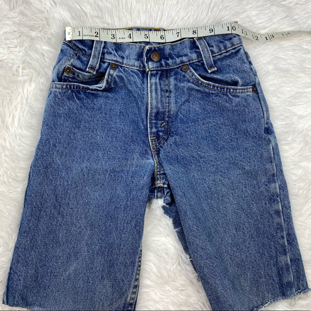 Vintage Kids Levi's 550 Orange Tab Cut Offs A40 - Picture 7 of 12